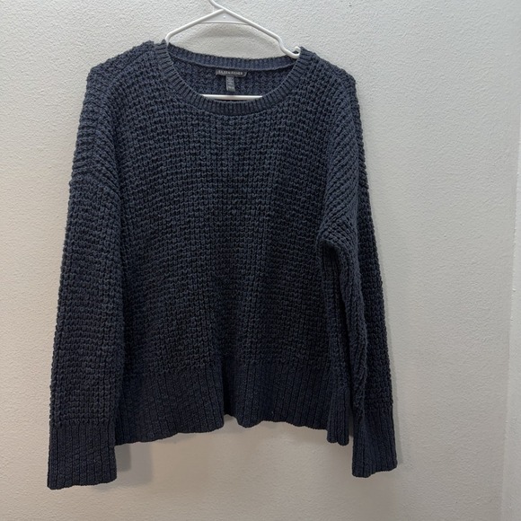 Eileen Fisher Sweaters - Eileen Fisher Navy Blue XS Oversized Knit Sweater 100% Organic Cotton Boho Beach